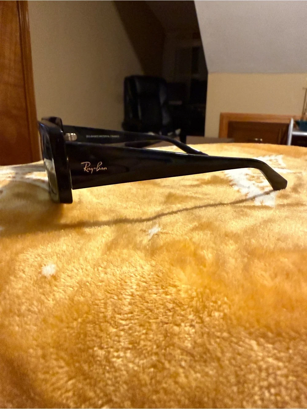 Ray-Ban Black Frame Sunglasses with Green Lenses